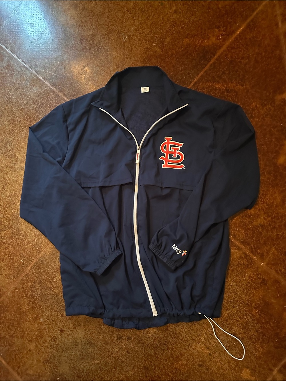 St. Louis Cardinals MLB Blue Full Zip Jacket Windbreaker Men’s XL